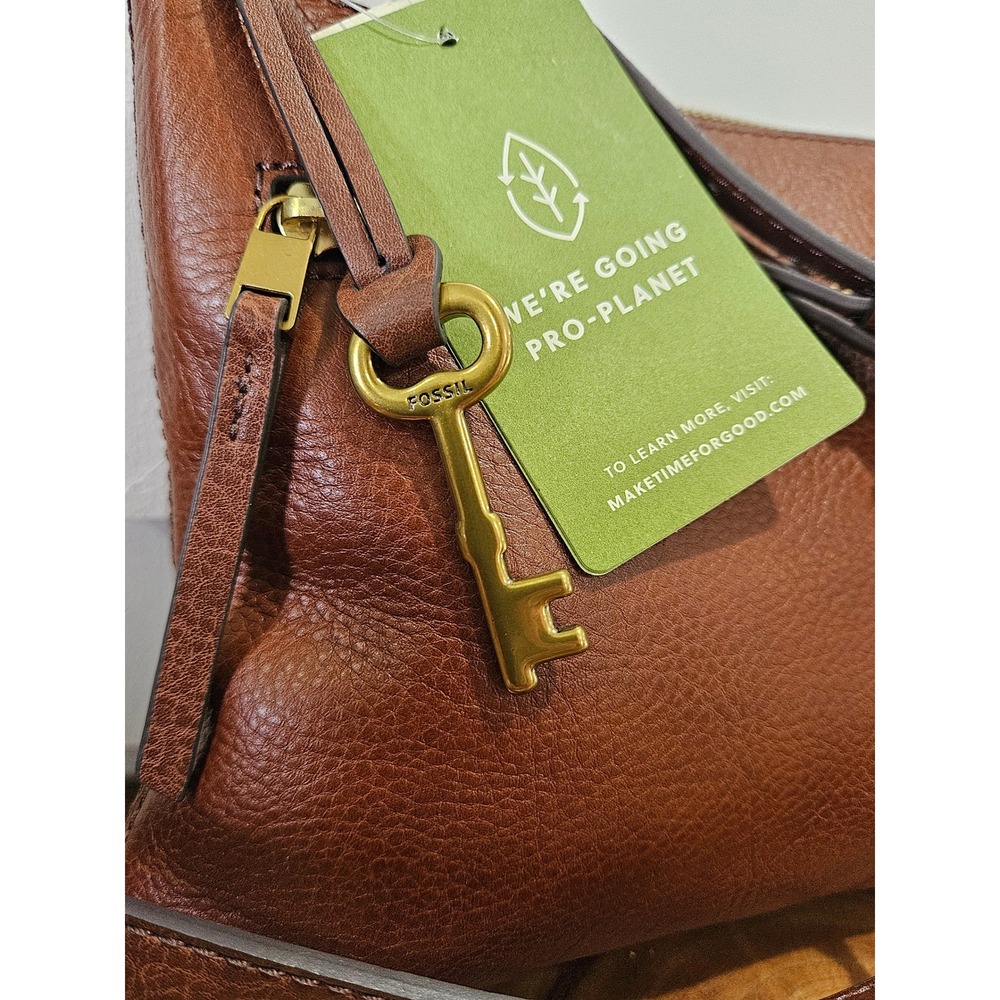 Fossil Fiona Crossbody Bag Brown Pebbled Eco Leather Gold Hardware ZB7266 - Picture 3 of 12